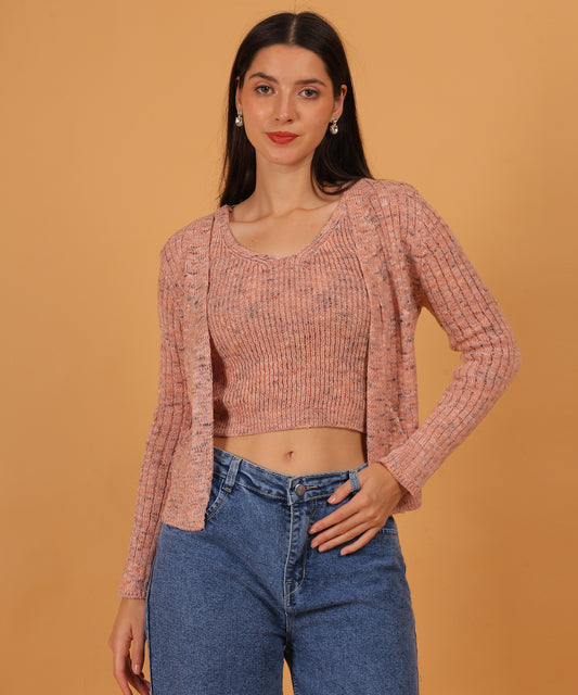 Waist-Defined Woolen Top