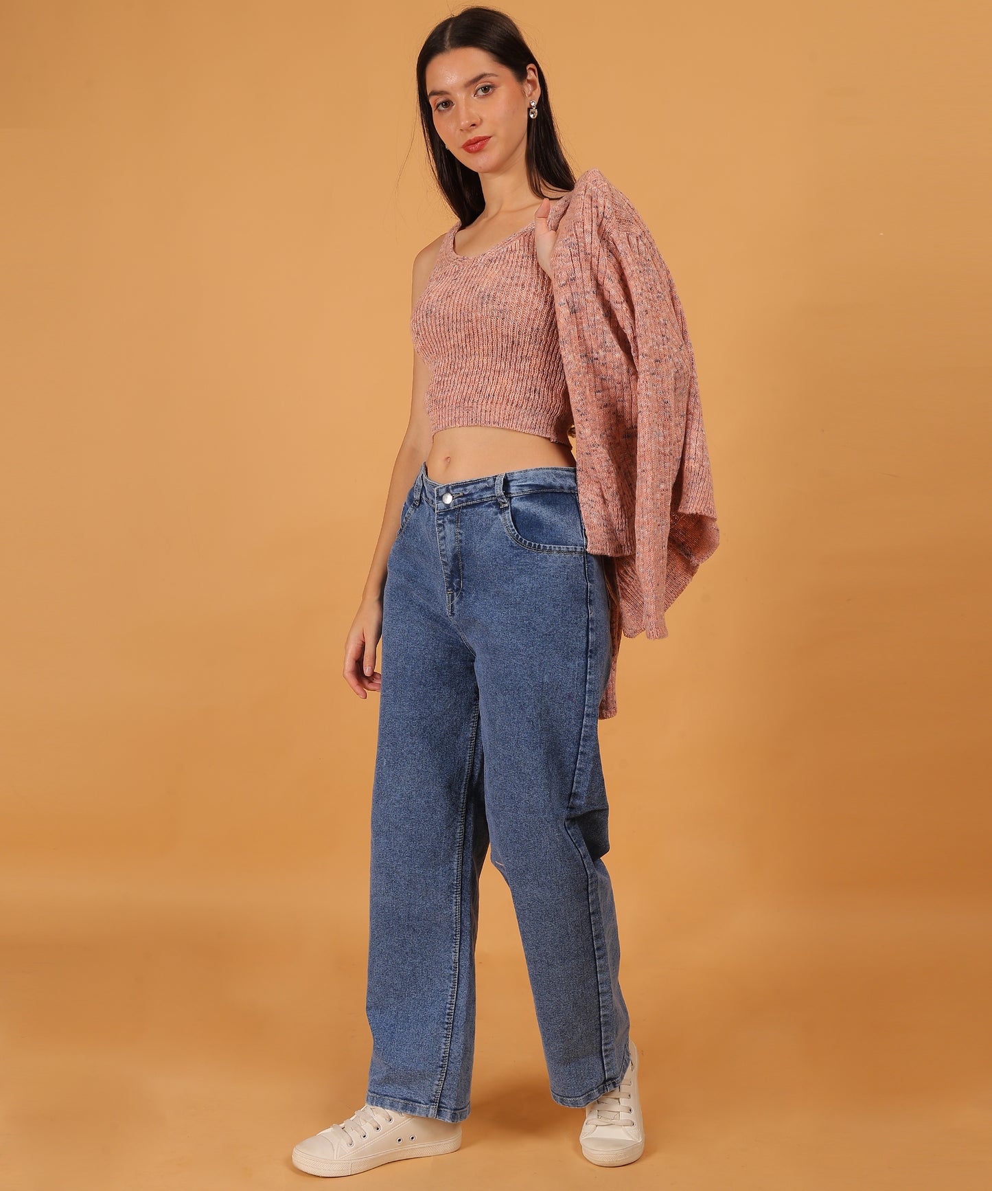 Waist-Defined Woolen Top