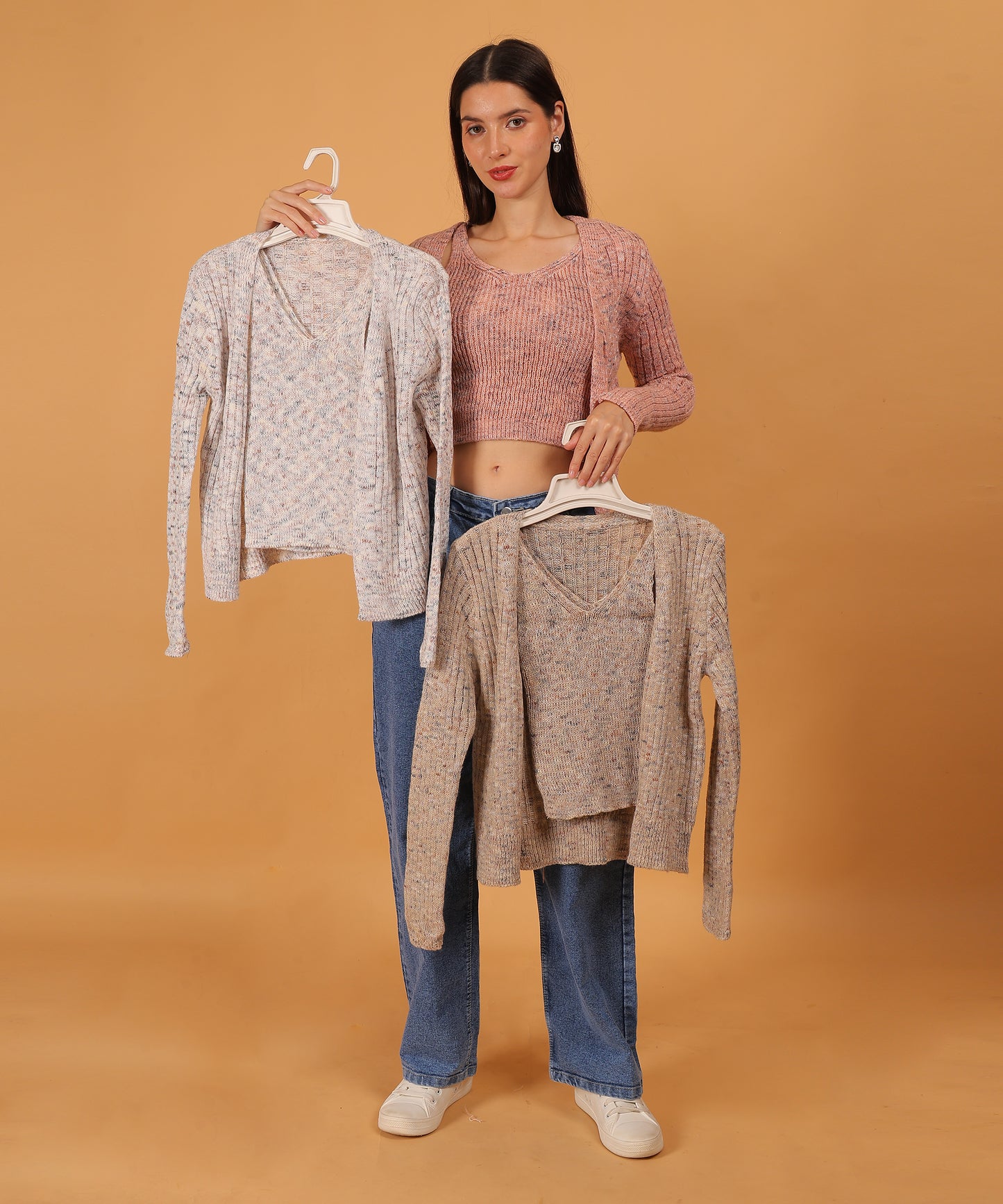 Waist-Defined Woolen Top