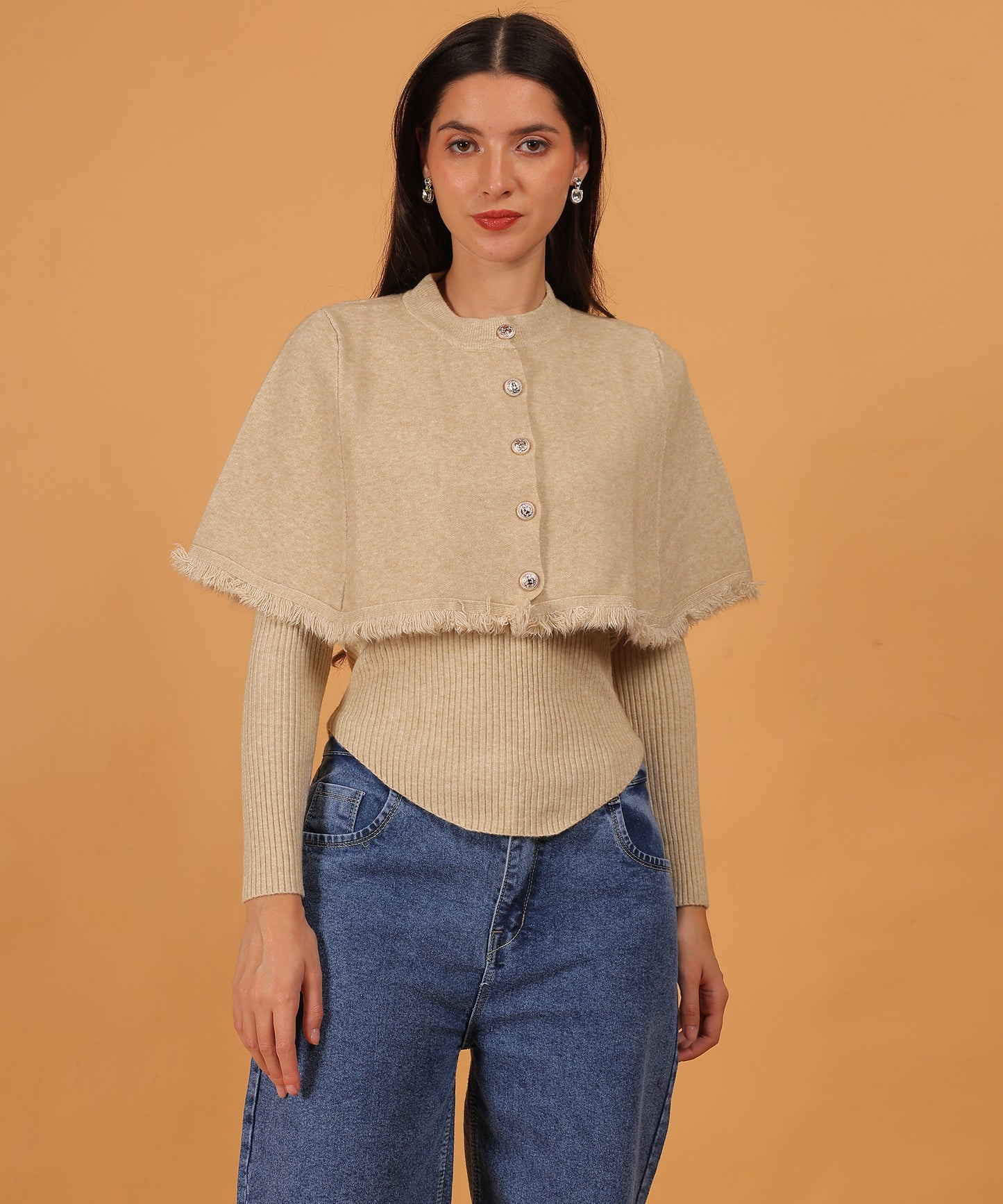 Loose Shaker-Stitch knitted top