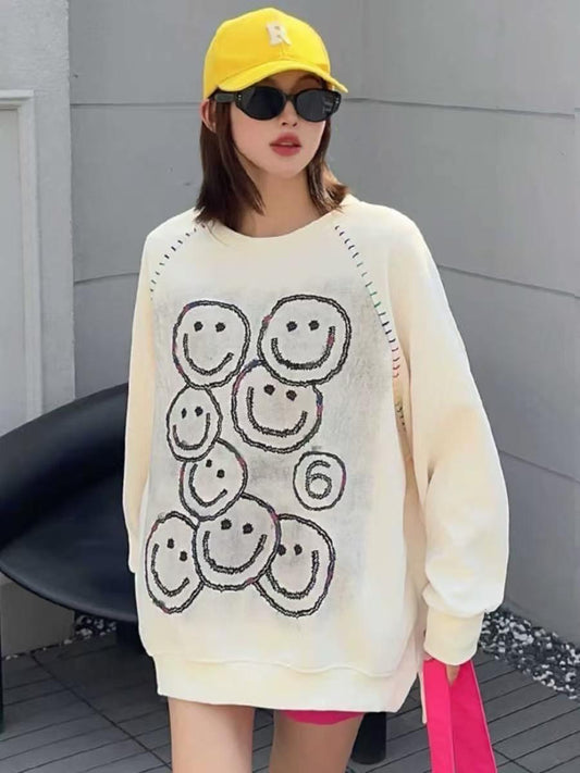 Oversized Graphic Pullover Sweatshirt